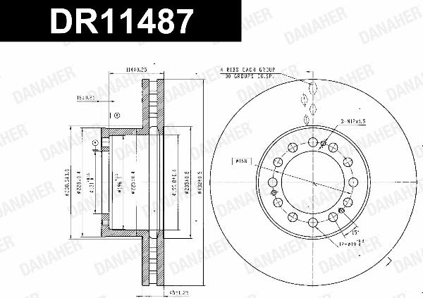 Danaher DR11487 - Гальмівний диск autozip.com.ua