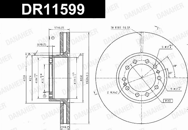 Danaher DR11599 - Гальмівний диск autozip.com.ua