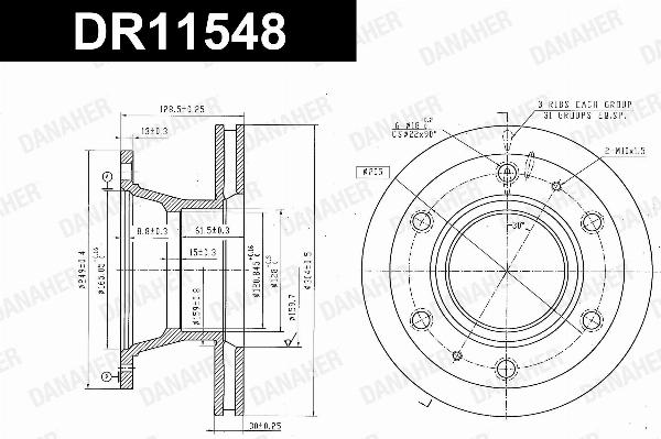 Danaher DR11548 - Гальмівний диск autozip.com.ua