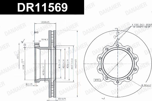 Danaher DR11569 - Гальмівний диск autozip.com.ua