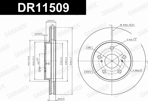 Danaher DR11509 - Гальмівний диск autozip.com.ua