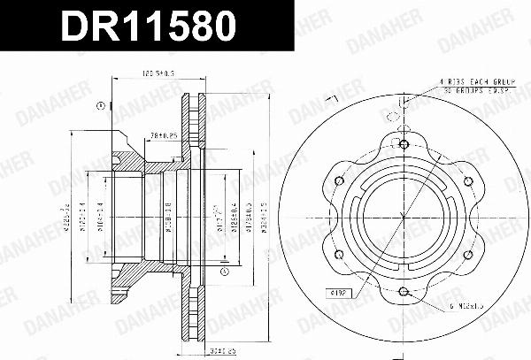 Danaher DR11580 - Гальмівний диск autozip.com.ua