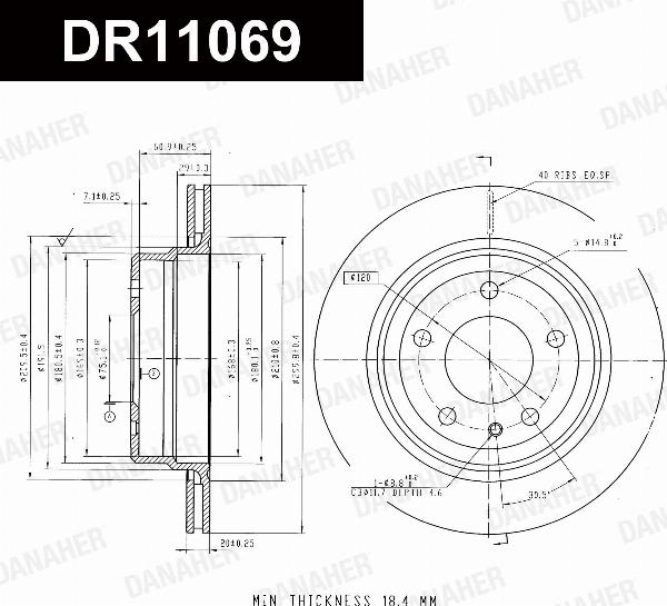 Danaher DR11069 - Гальмівний диск autozip.com.ua