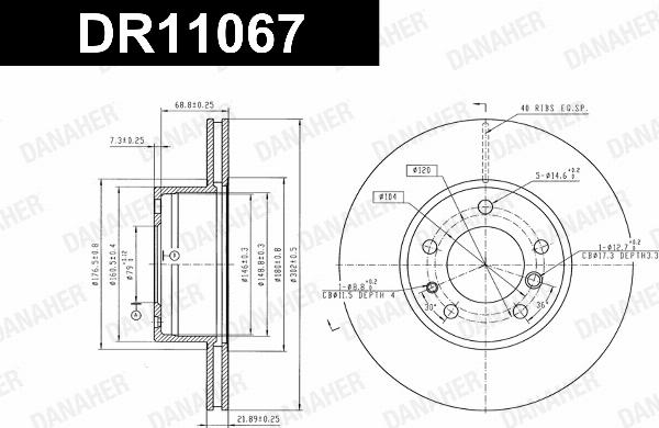 Danaher DR11067 - Гальмівний диск autozip.com.ua