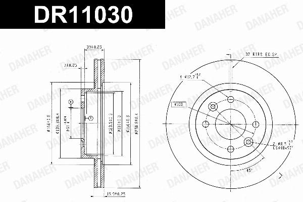 Danaher DR11030 - Гальмівний диск autozip.com.ua