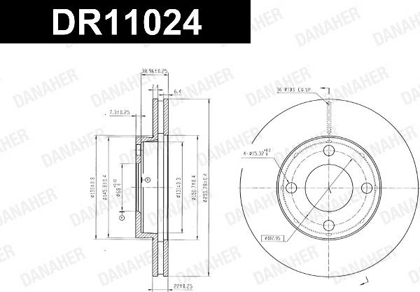 Danaher DR11024 - Гальмівний диск autozip.com.ua