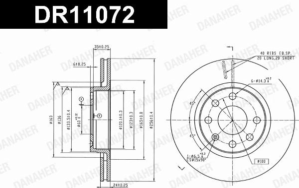 Danaher DR11072 - Гальмівний диск autozip.com.ua