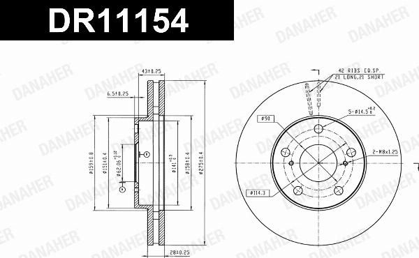 Danaher DR11154 - Гальмівний диск autozip.com.ua