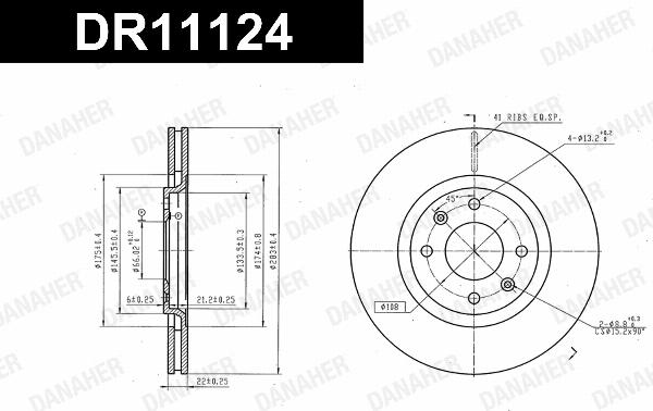 Danaher DR11124 - Гальмівний диск autozip.com.ua