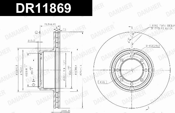 Danaher DR11869 - Гальмівний диск autozip.com.ua