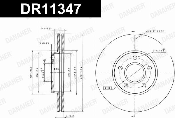 Danaher DR11347 - Гальмівний диск autozip.com.ua