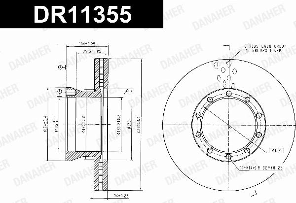Danaher DR11355 - Гальмівний диск autozip.com.ua