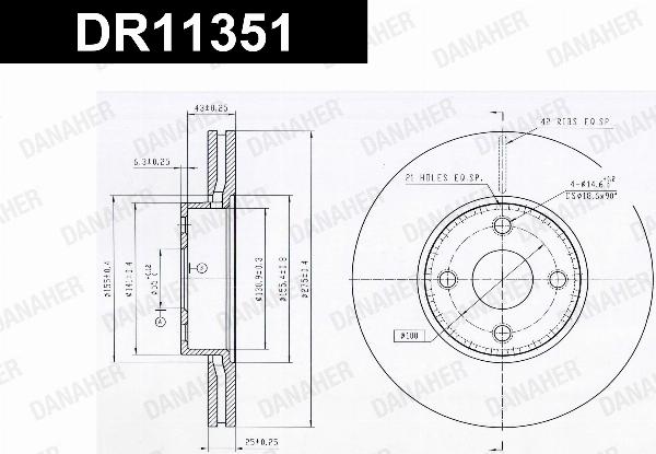 Danaher DR11351 - Гальмівний диск autozip.com.ua