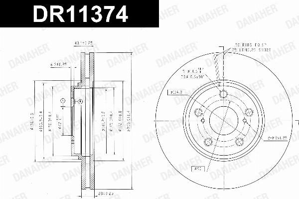 Danaher DR11374 - Гальмівний диск autozip.com.ua