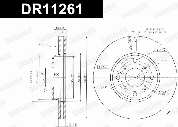 Danaher DR11261 - Гальмівний диск autozip.com.ua