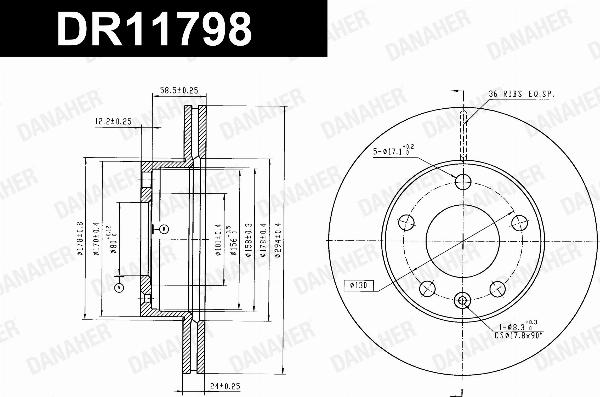 Danaher DR11798 - Гальмівний диск autozip.com.ua