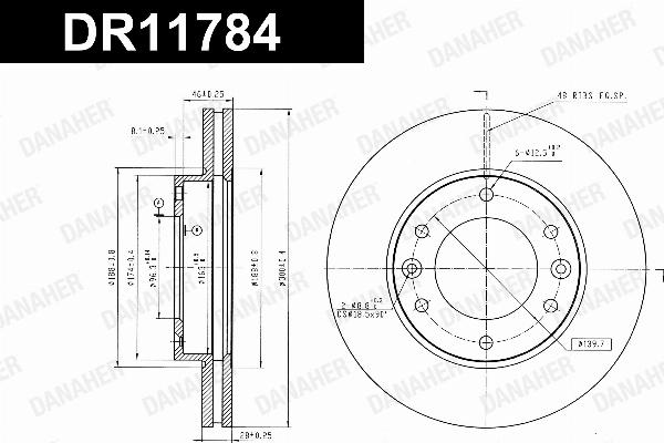 Danaher DR11784 - Гальмівний диск autozip.com.ua