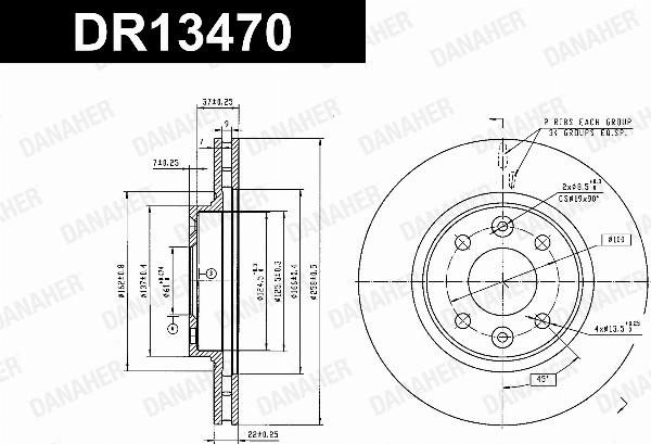 Danaher DR13470 - Гальмівний диск autozip.com.ua