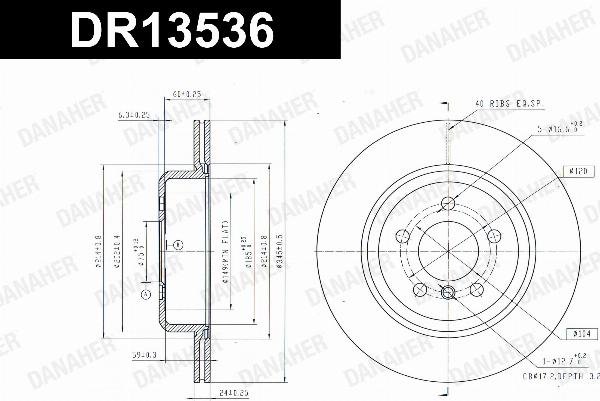 Danaher DR13536 - Гальмівний диск autozip.com.ua