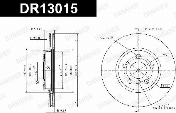 Danaher DR13015 - Гальмівний диск autozip.com.ua