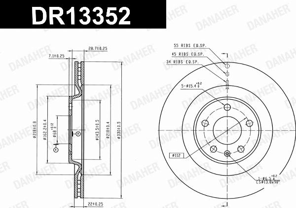 Danaher DR13352 - Гальмівний диск autozip.com.ua
