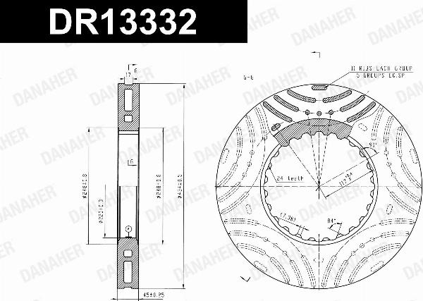 Danaher DR13332 - Гальмівний диск autozip.com.ua