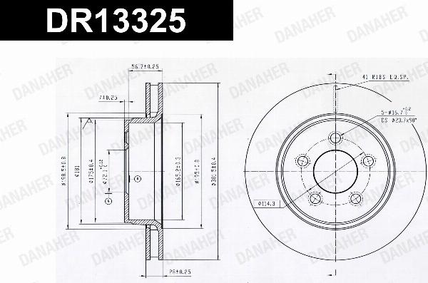 Danaher DR13325 - Гальмівний диск autozip.com.ua