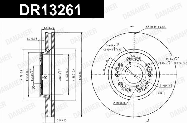 Danaher DR13261 - Гальмівний диск autozip.com.ua