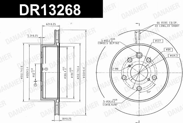Danaher DR13268 - Гальмівний диск autozip.com.ua