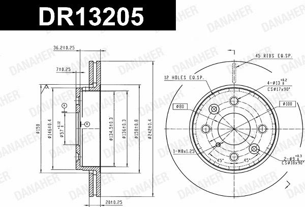 Danaher DR13205 - Гальмівний диск autozip.com.ua