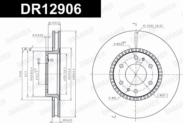 Danaher DR12906 - Гальмівний диск autozip.com.ua