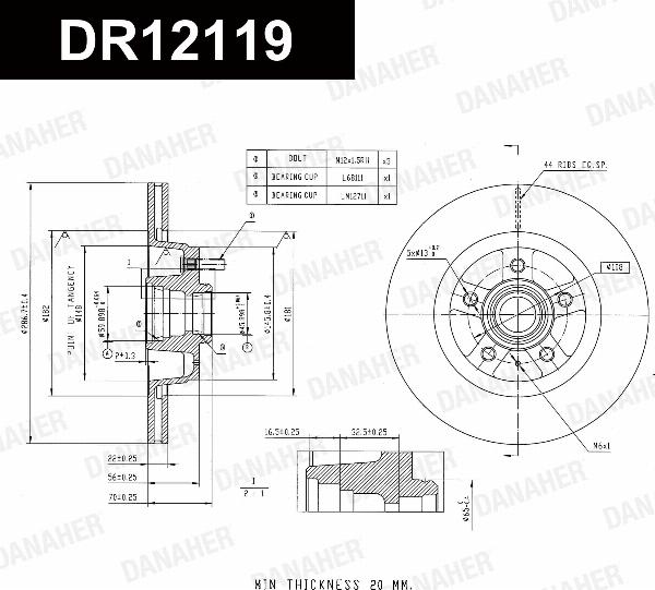 Danaher DR12119 - Гальмівний диск autozip.com.ua