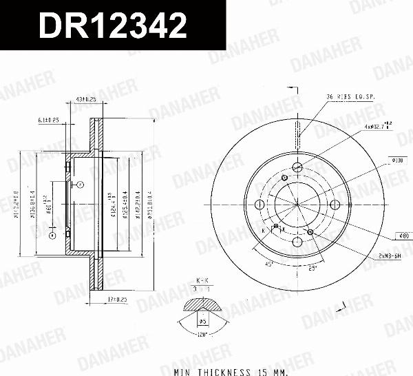 Danaher DR12342 - Гальмівний диск autozip.com.ua