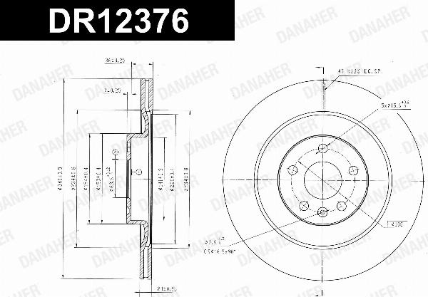 Danaher DR12376 - Гальмівний диск autozip.com.ua
