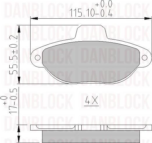 DANBLOCK DB 510148 - Гальмівні колодки, дискові гальма autozip.com.ua