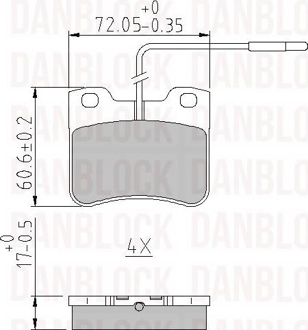 DANBLOCK DB 510123 - Гальмівні колодки, дискові гальма autozip.com.ua