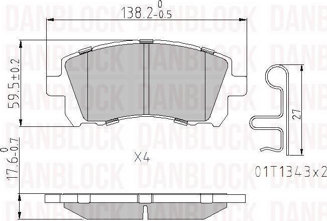 DANBLOCK DB 510781 - Гальмівні колодки, дискові гальма autozip.com.ua