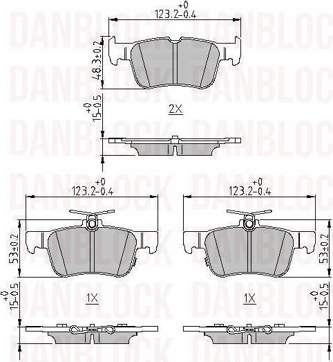 DANBLOCK DB 511291 - Гальмівні колодки, дискові гальма autozip.com.ua