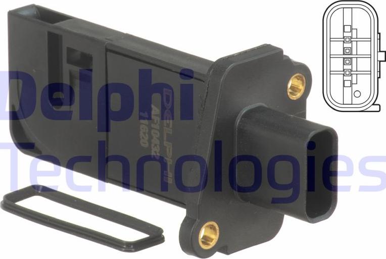 Delphi AF10432-12B1 - Датчик потоку, маси повітря autozip.com.ua