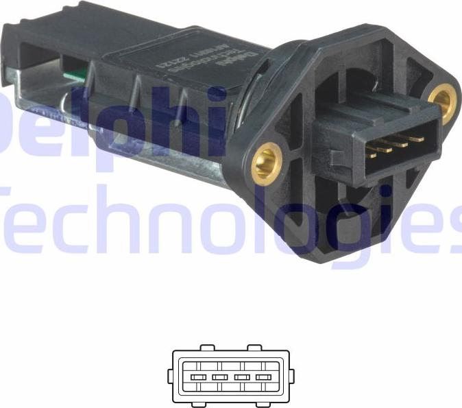 Delphi AF10311-12B1 - Датчик потоку, маси повітря autozip.com.ua