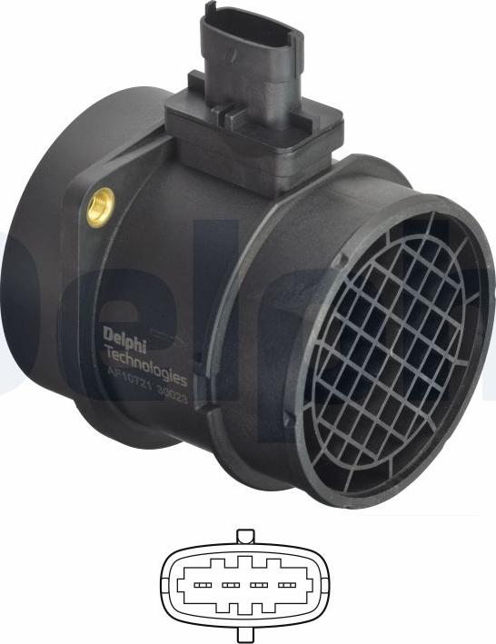 Delphi AF10721-12B1 - Датчик потоку, маси повітря autozip.com.ua