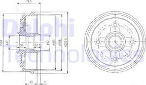 Delphi BF400 - Гальмівний барабан autozip.com.ua