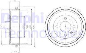 Delphi BF410 - Гальмівний барабан autozip.com.ua