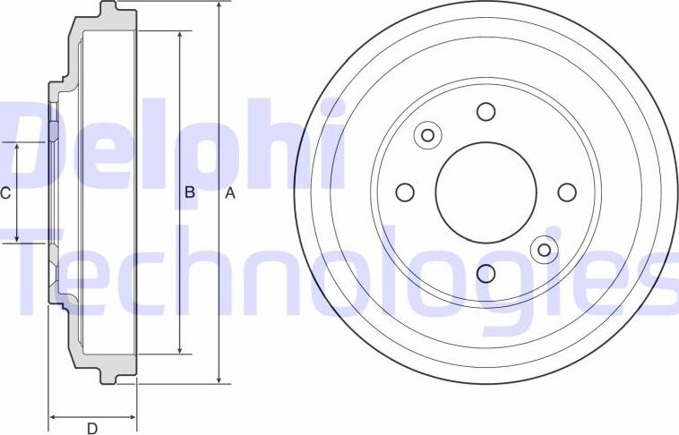 Delphi BF598 - Гальмівний барабан autozip.com.ua