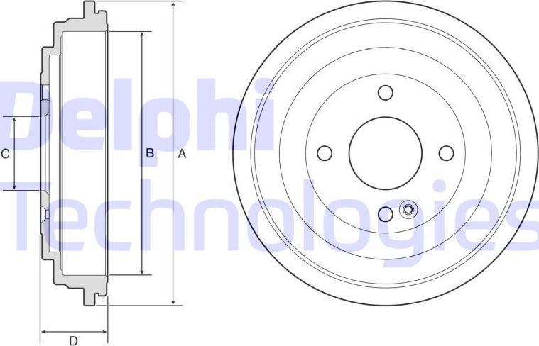 Delphi BF592 - Гальмівний барабан autozip.com.ua