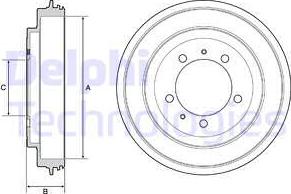 Delphi BF540 - Гальмівний барабан autozip.com.ua