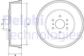 Delphi BF557 - Гальмівний барабан autozip.com.ua