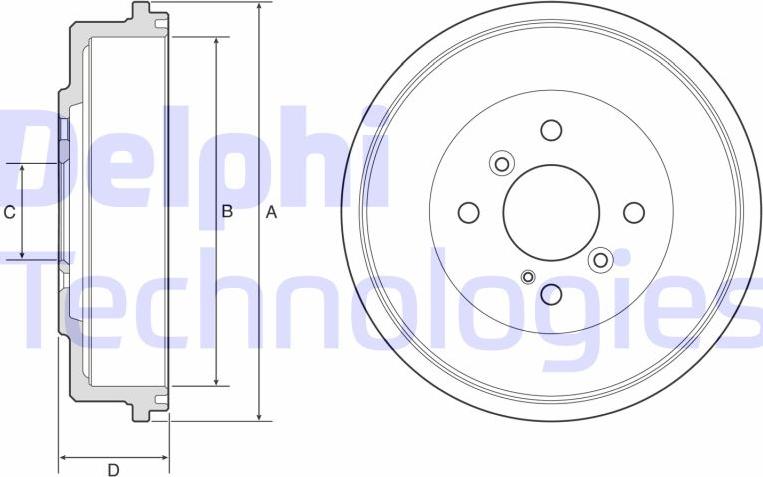 Delphi BF565 - Гальмівний барабан autozip.com.ua