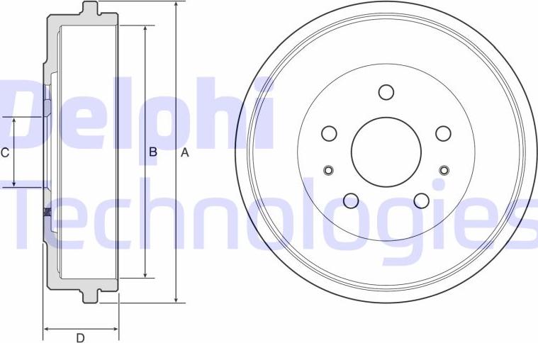 Delphi BF568 - Гальмівний барабан autozip.com.ua