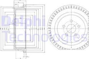 Delphi BF515 - Гальмівний барабан autozip.com.ua